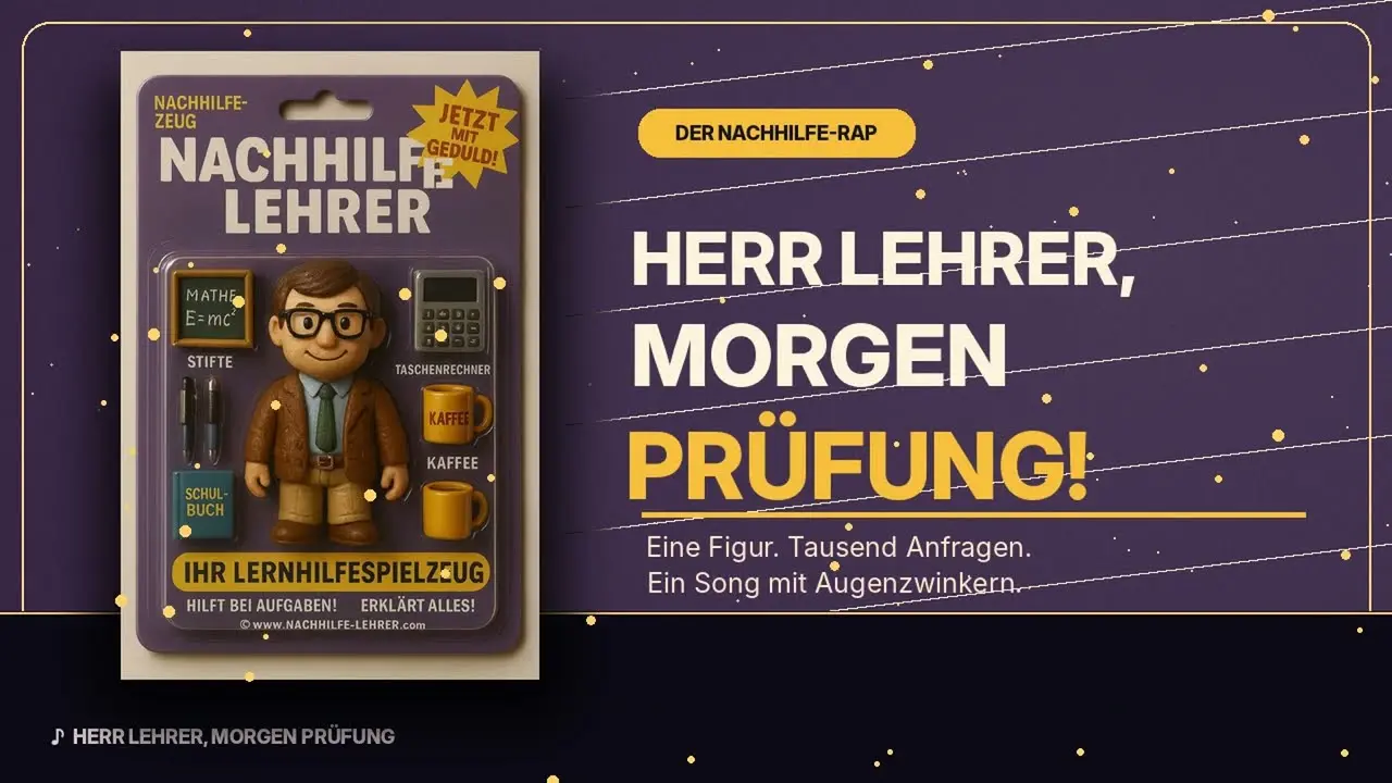 Herr Lehrer! Morgen Prüfung! - Wunderbar! Nachhilfe für fast alle. Dringender Prüfungsrap.